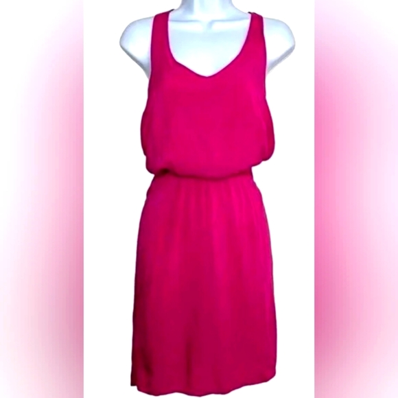 NWT Splendid Rayon Mini Dress Hot Pink Asymmetrical Sleeveless Halter Size Small - Picture 1 of 6